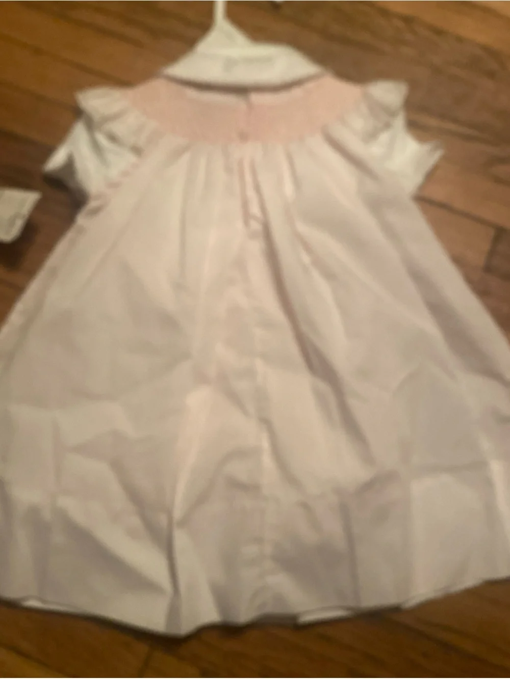 VTG Friedknit Creations Smocked Infant Dress White Pink NWT 9 Months Heirloom